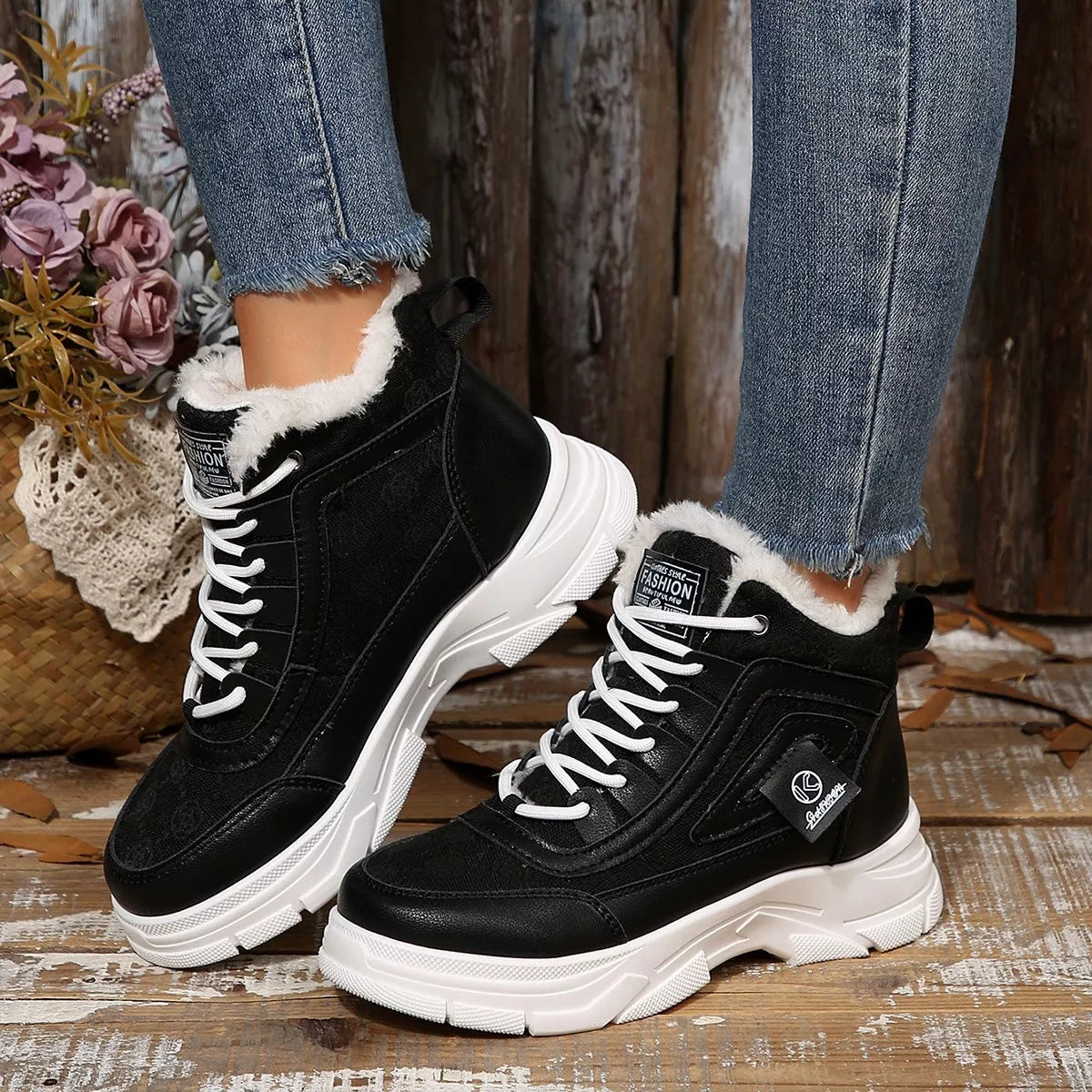 Plush Lined Ankle Boots - Lilixa.store