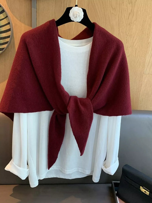 100% Wool Knit Scarf Shawl - Lilixa.store