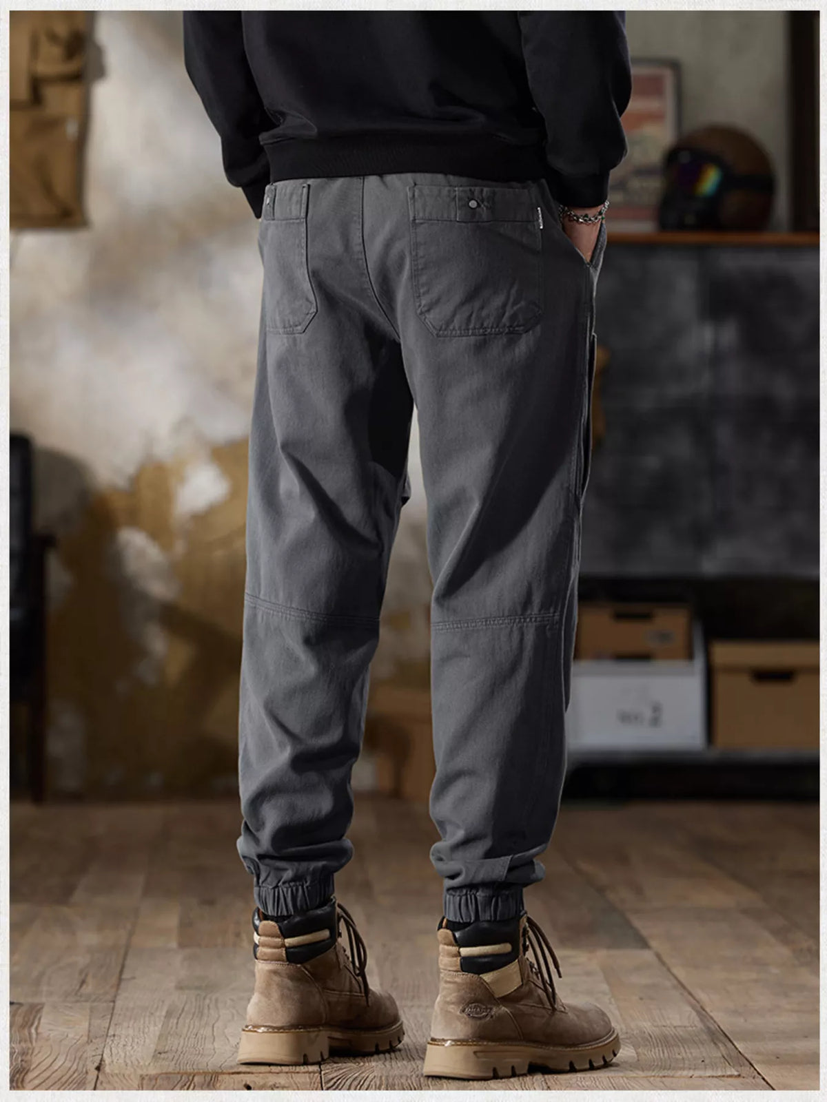 Men's Full Size Casual Drawstring Cargo Joggers Plus Size, view 4