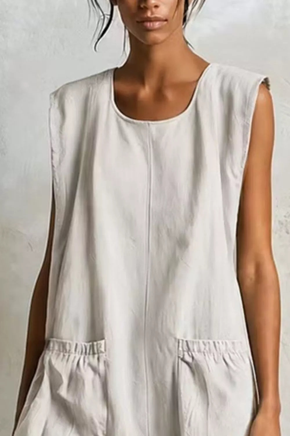 Full Size Ruffled Hem Sleeveless Mini Dress Plus Size - Lilixa.store