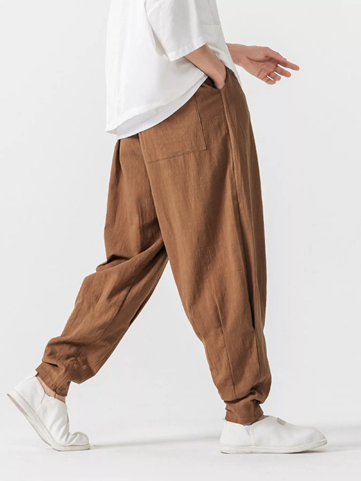 Men's Plus Size Loose Fit Harem Pants, view 4
