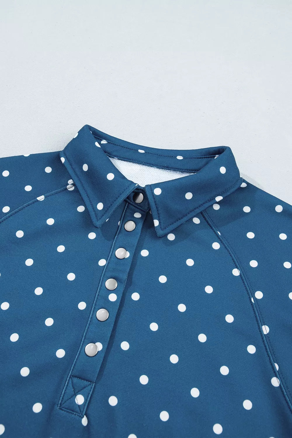 Polka Dot Snap-Button Sweatshirt - Lilixa.store