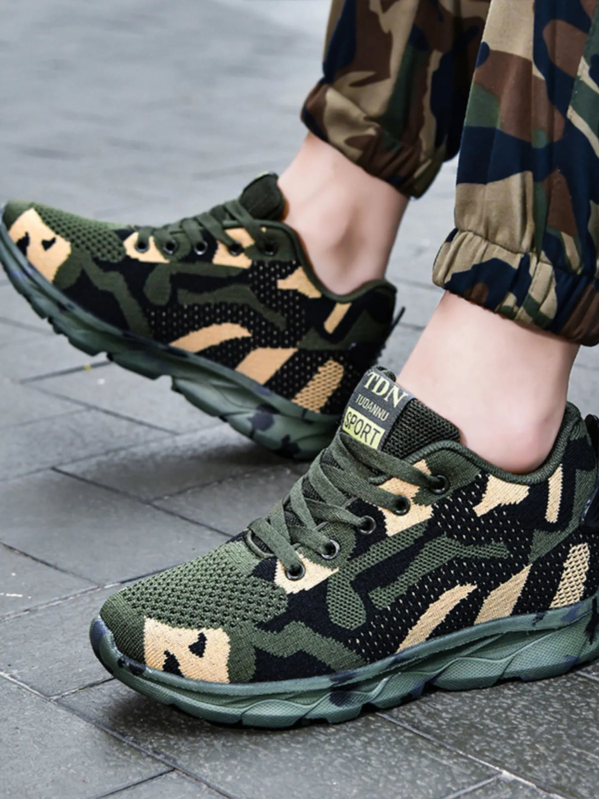Camouflage Mesh Athletic Sneakers, view 3