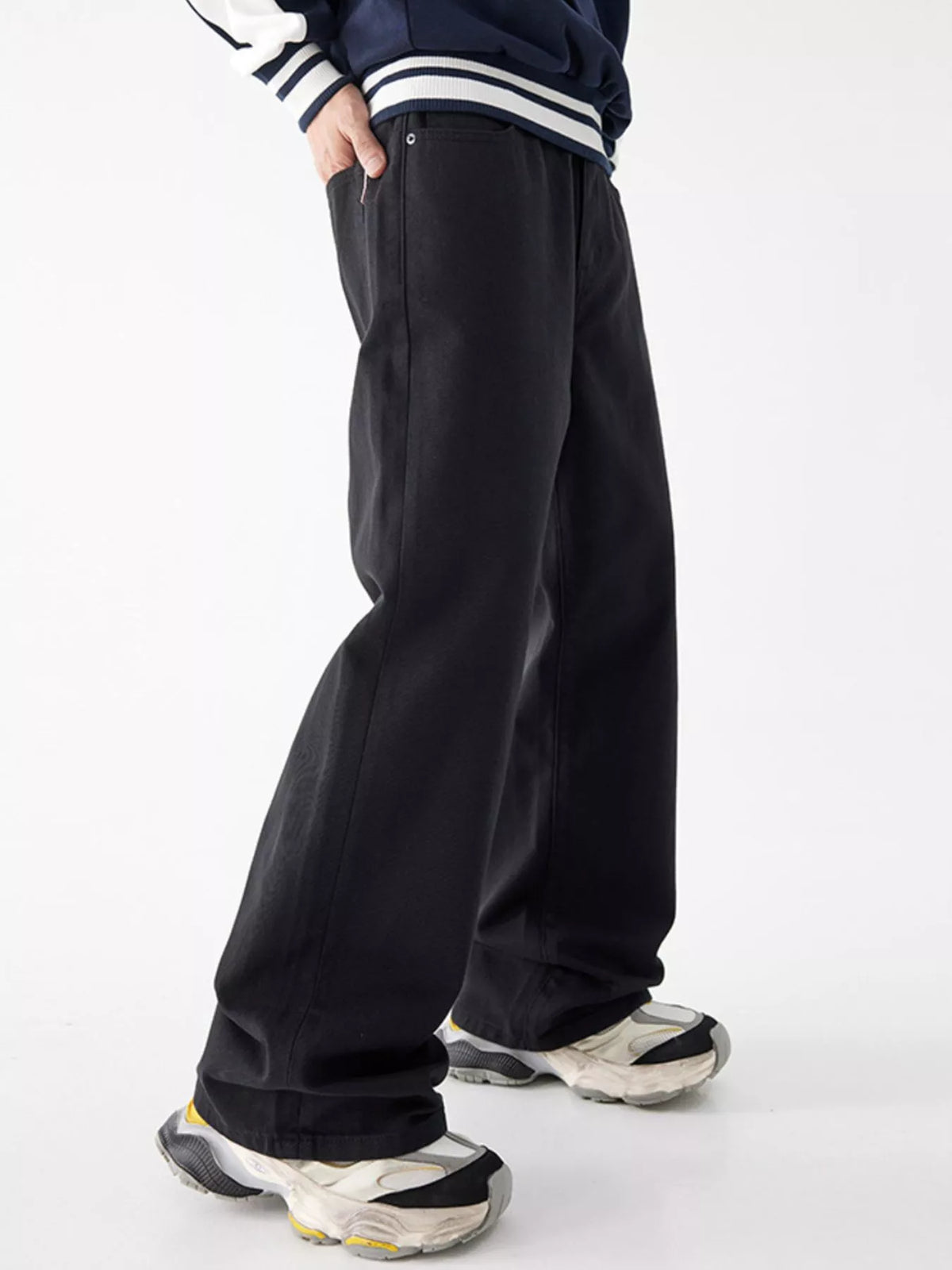 Men's Wide Leg Jeans with Pockets - Lilixa.store
