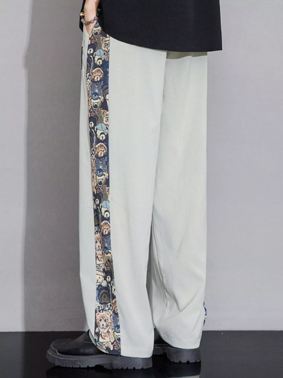 Men's Full Size Printed Side Stripe Loose Pants Plus Size, view 5