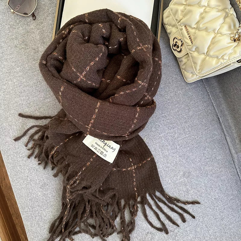 Fringe Plaid Scarf - Lilixa.store