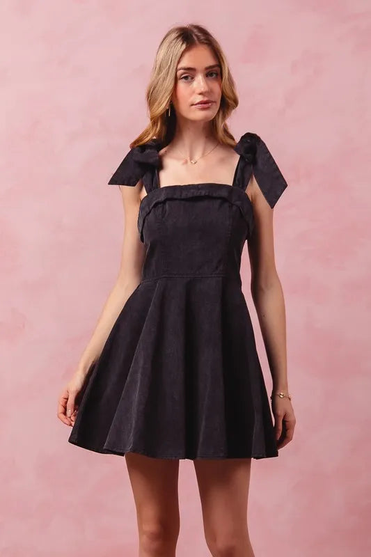 SO ME Fit and Flare Washed Gameday Dress - Lilixa.store