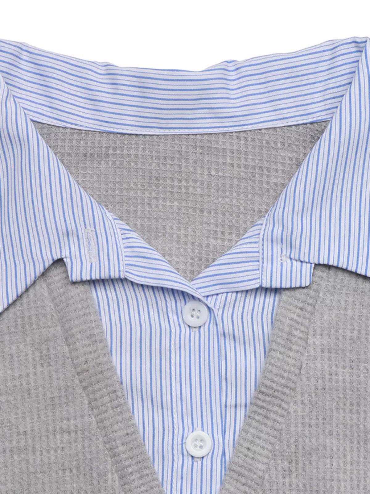 Striped Collar Dropped Shoulder Sweatshirt - Lilixa.store