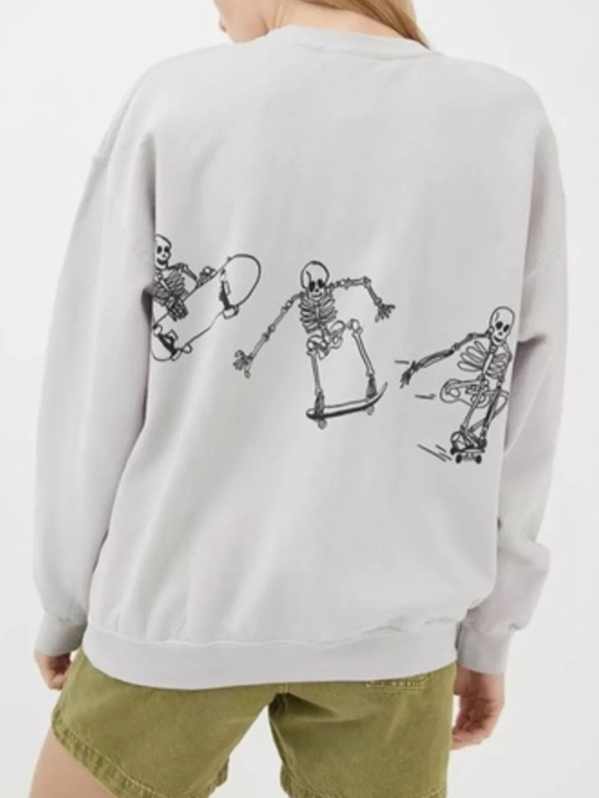 Skeleton Graphic Oversized Sweatshirt - Lilixa.store