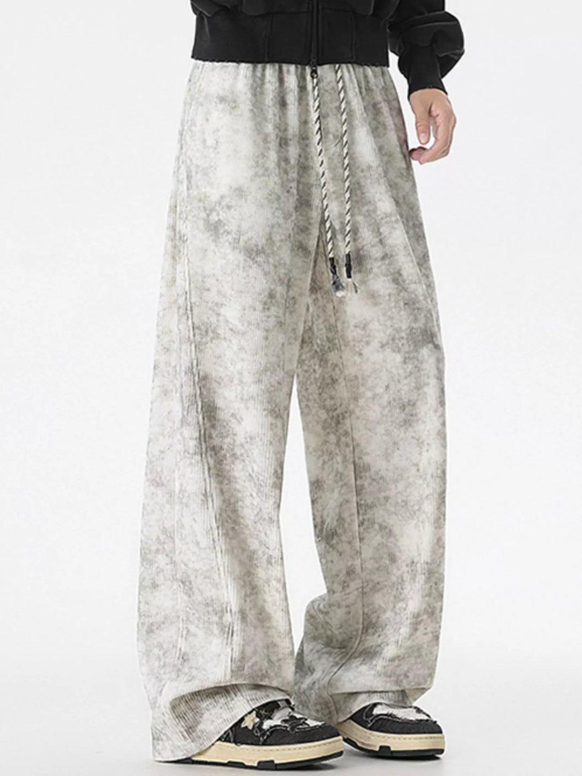 Men's Plus Size Vintage Wash Wide Leg Pants, view 3