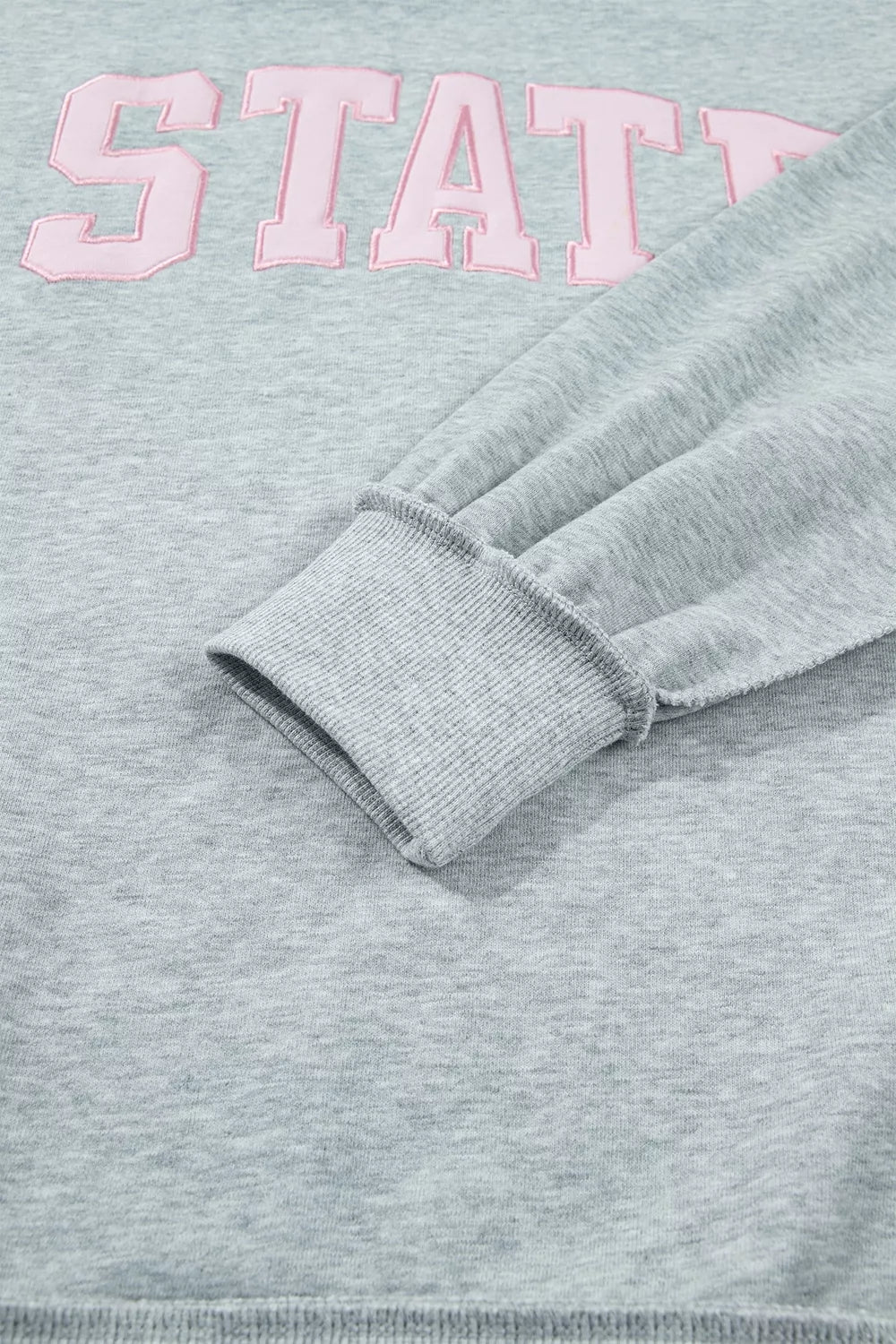 Exposed Seam Mock Neck STATE Letter Graphic Loose Sweatshirt