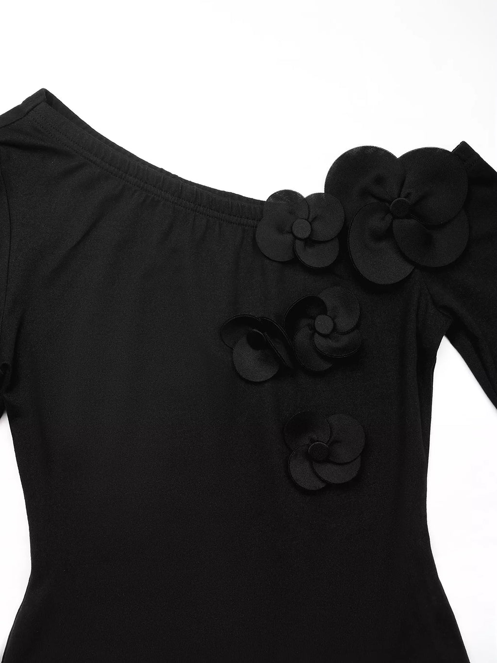 Flower One Shoulder Long Sleeve Bodysuit - Lilixa.store