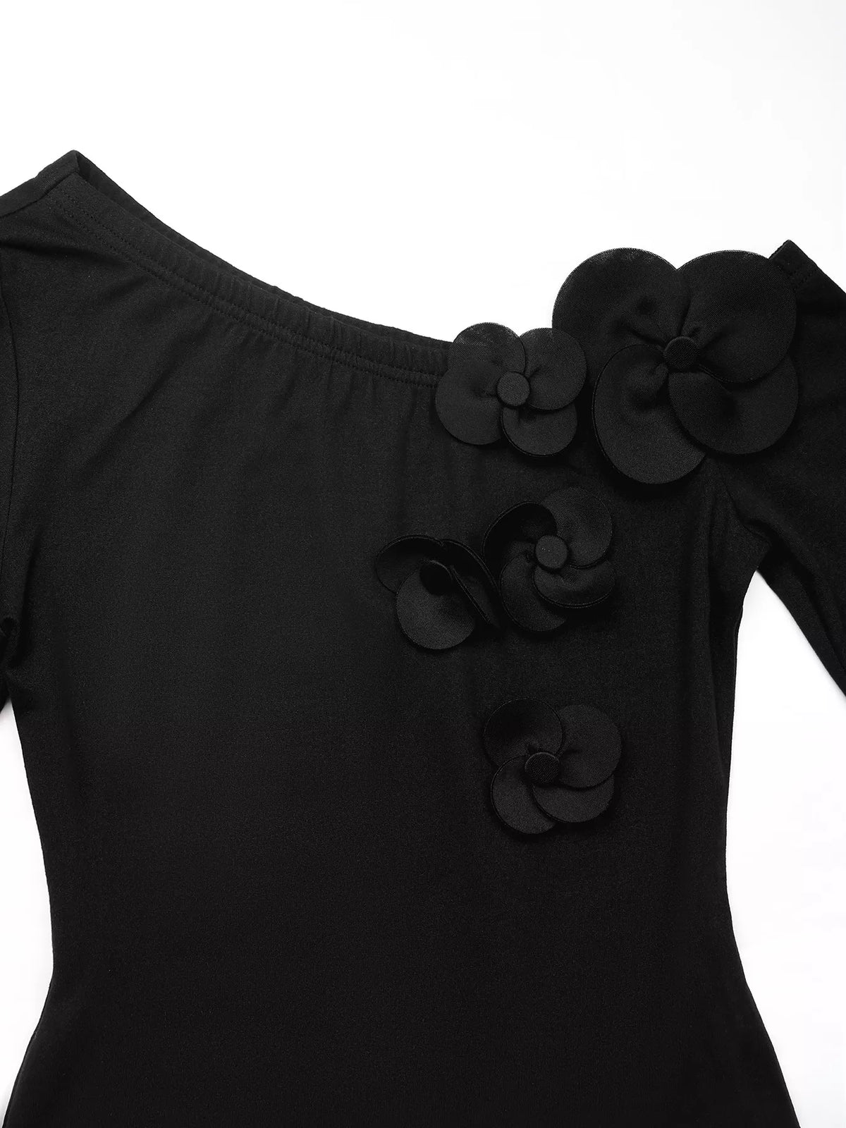 Flower One Shoulder Long Sleeve Bodysuit - Lilixa.store