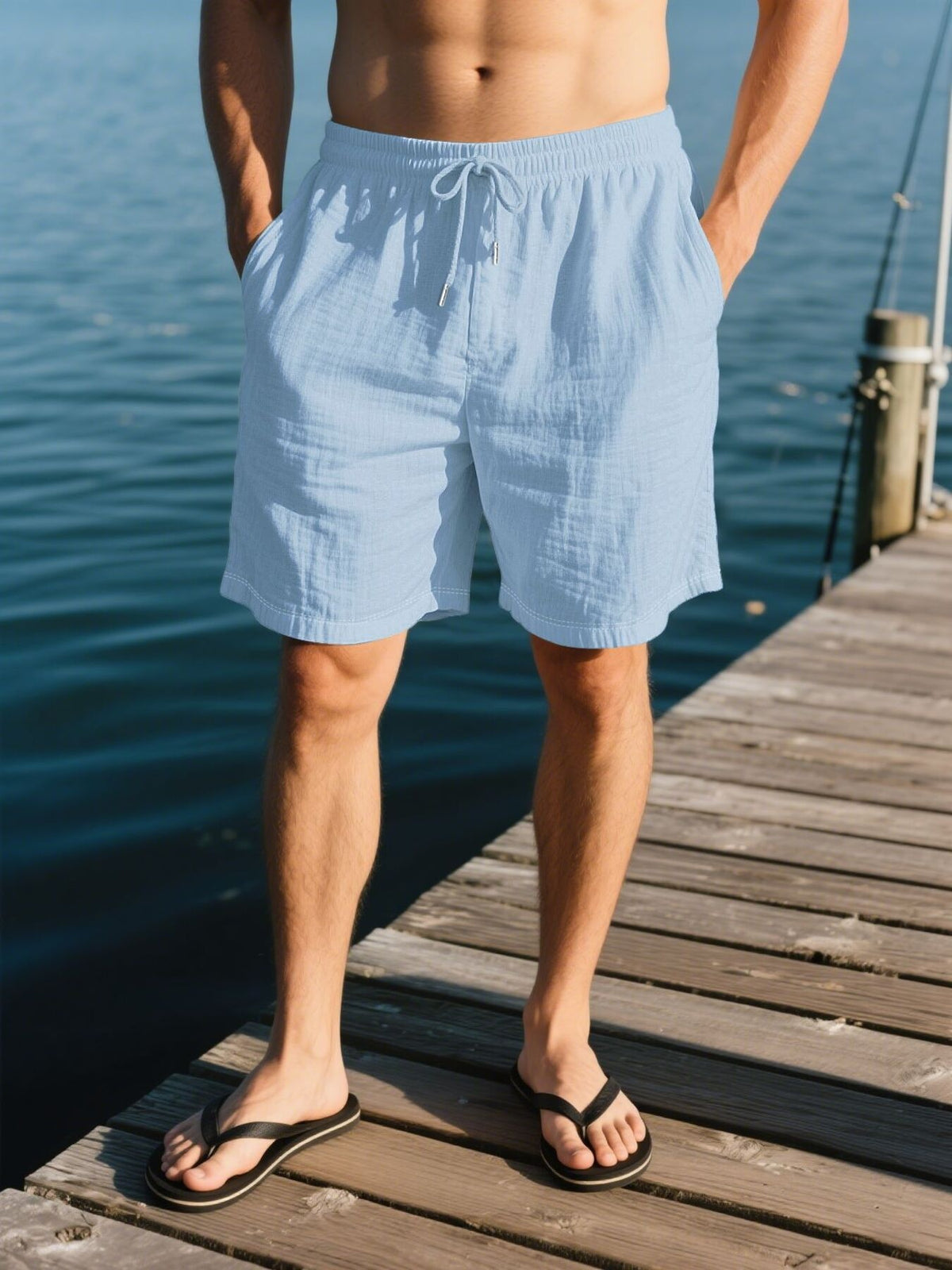 Men's Full Size Drawstring Shorts with Pockets Plus Size