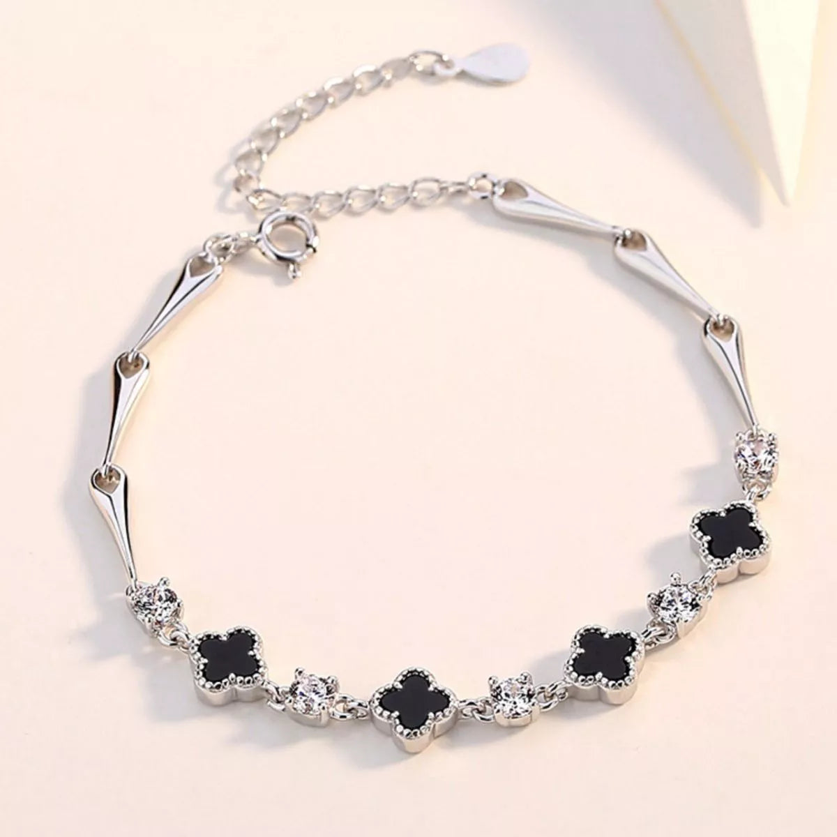 925 Sterling Silver Clover Charm Bracelet - Lilixa.store