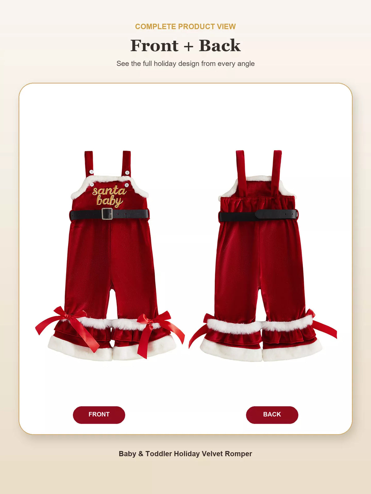 Children's Santa Baby Velvet Christmas Overalls - Lilixa.store