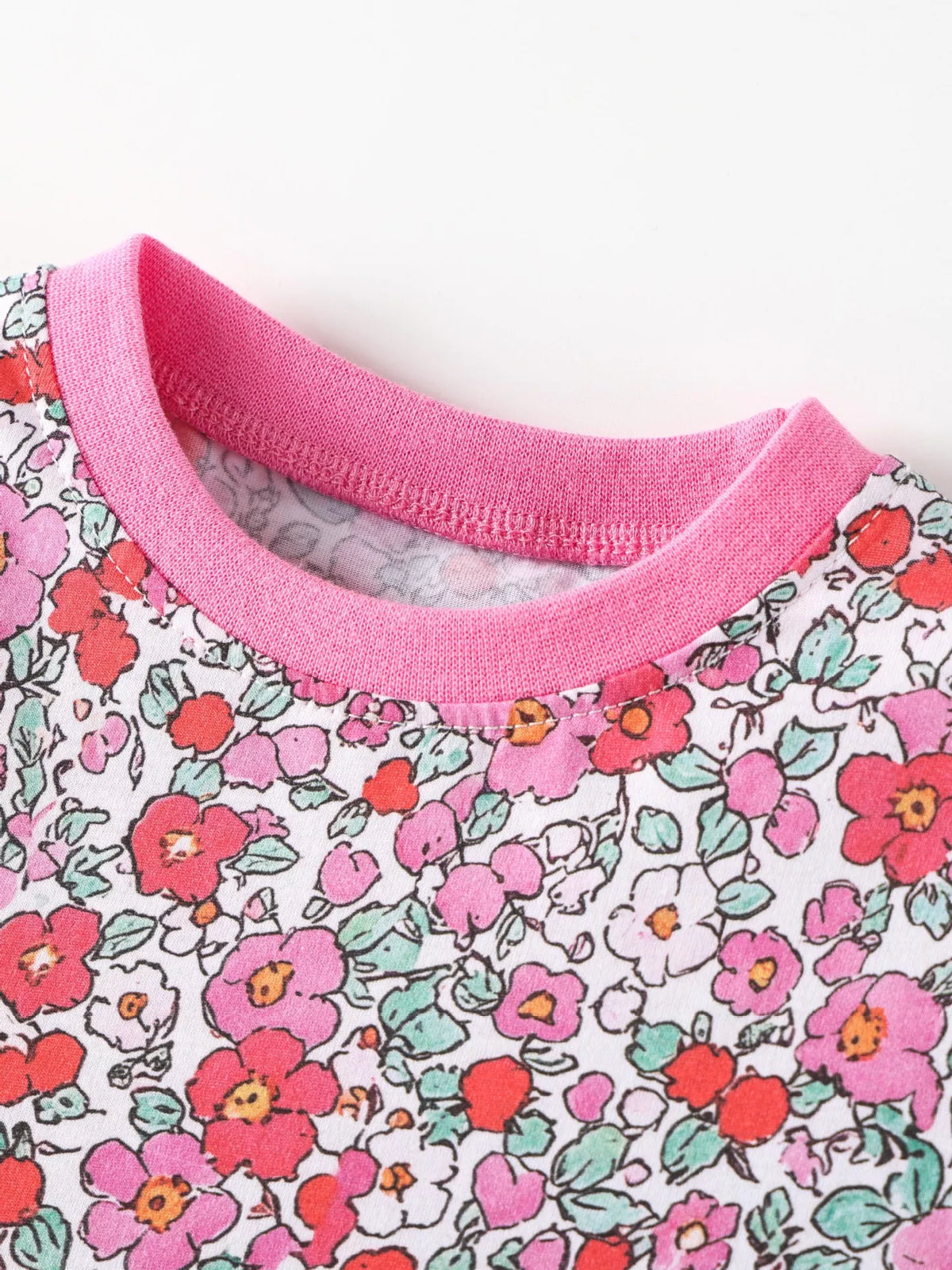 Children's Floral Print Short Sleeve A-Line Dress - Lilixa.store