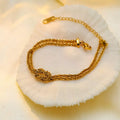 Stainless Steel Twisted Chain Bracelet in Gold