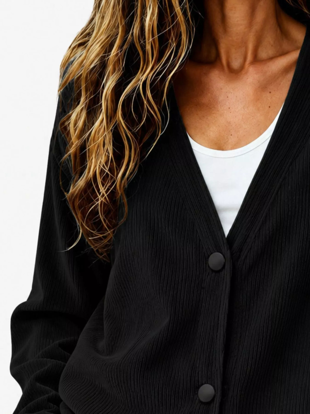 Casual Corduroy Button-Up Cardigan, view 4