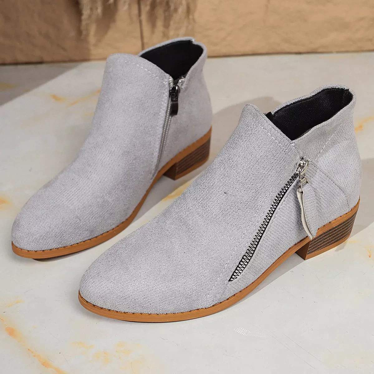 Point Toe Block Heels Boots - Lilixa.store