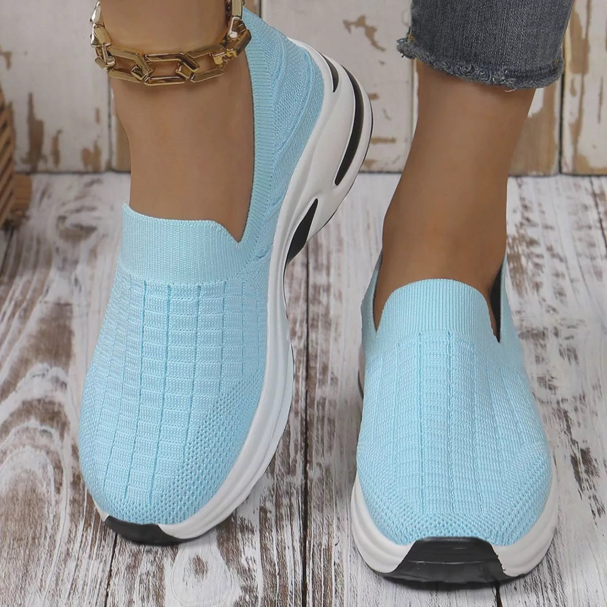 Round Toe Mesh Slip-Ons, view 5