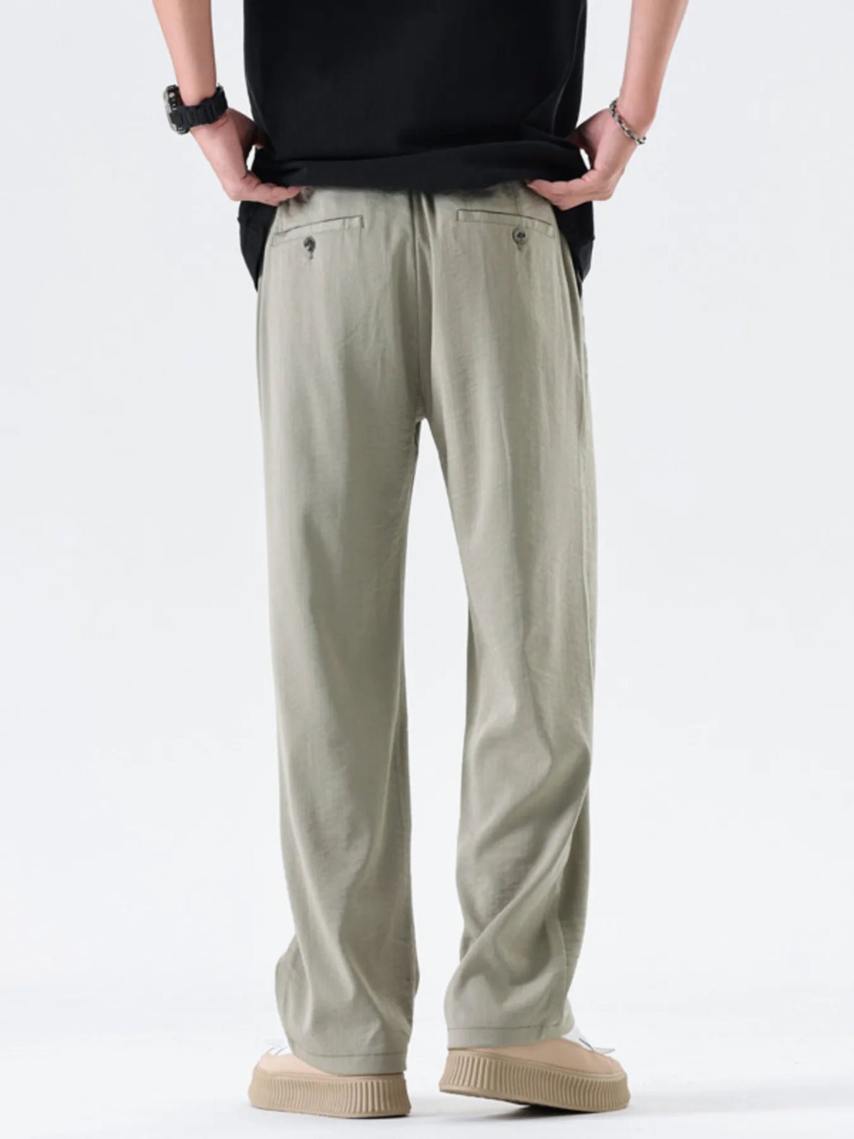 Men's Full Size Relaxed Fit Wide Leg Casual Pants Plus Size, view 3