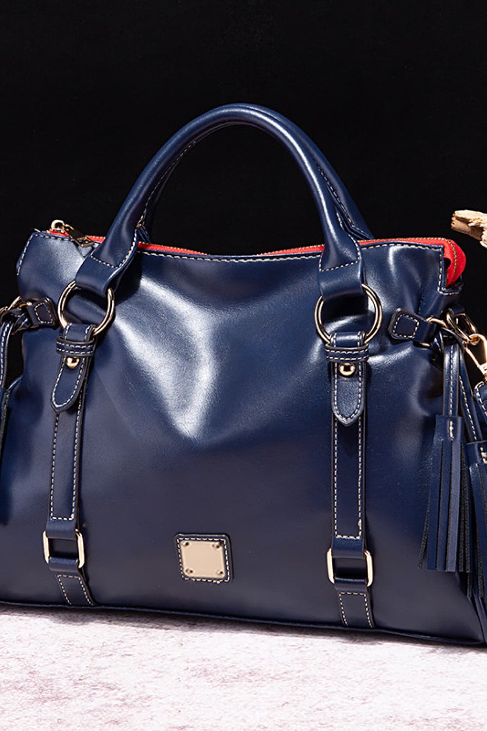 PU Leather Handbag with Tassels - Lilixa.store