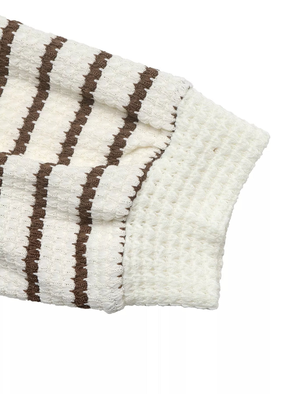Striped Polo Collar Knit Sweatshirt - Lilixa.store