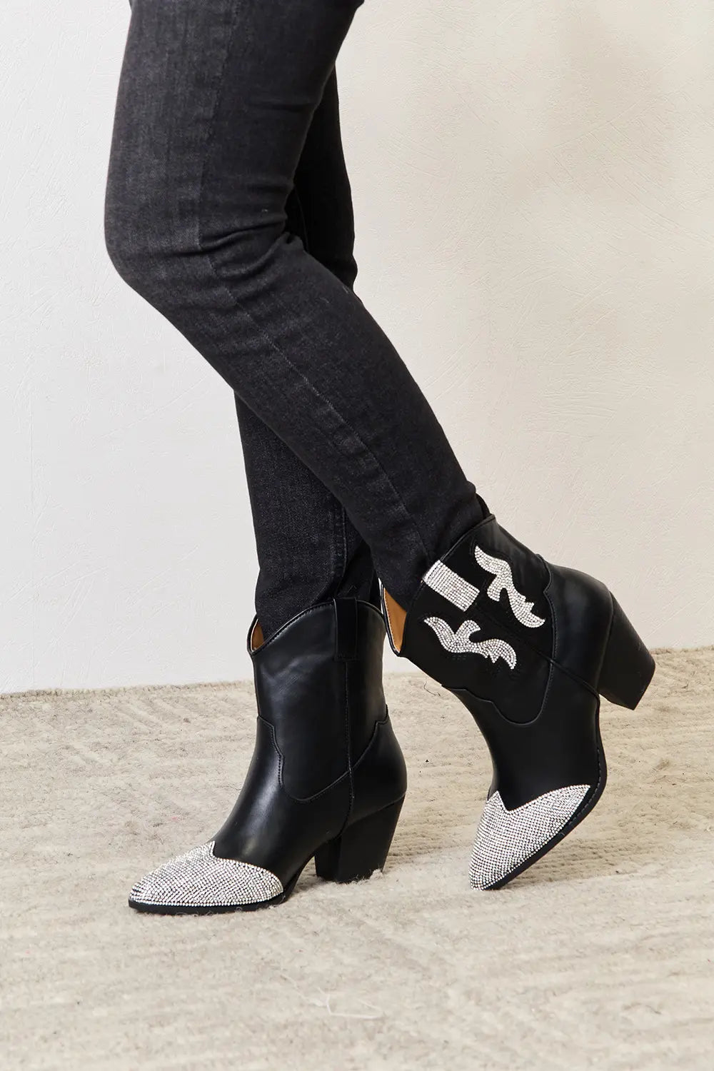 East Lion Corp Rhinestone Pointed  Boots - Lilixa.store