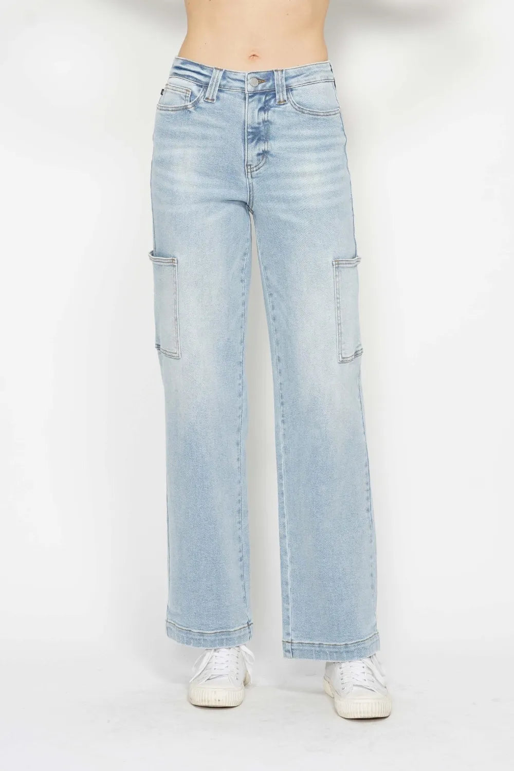 Judy Blue Full Size High Waist Straight Cargo Jeans - Lilixa.store