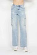 Judy Blue Full Size High Waist Straight Cargo Jeans - Lilixa.store
