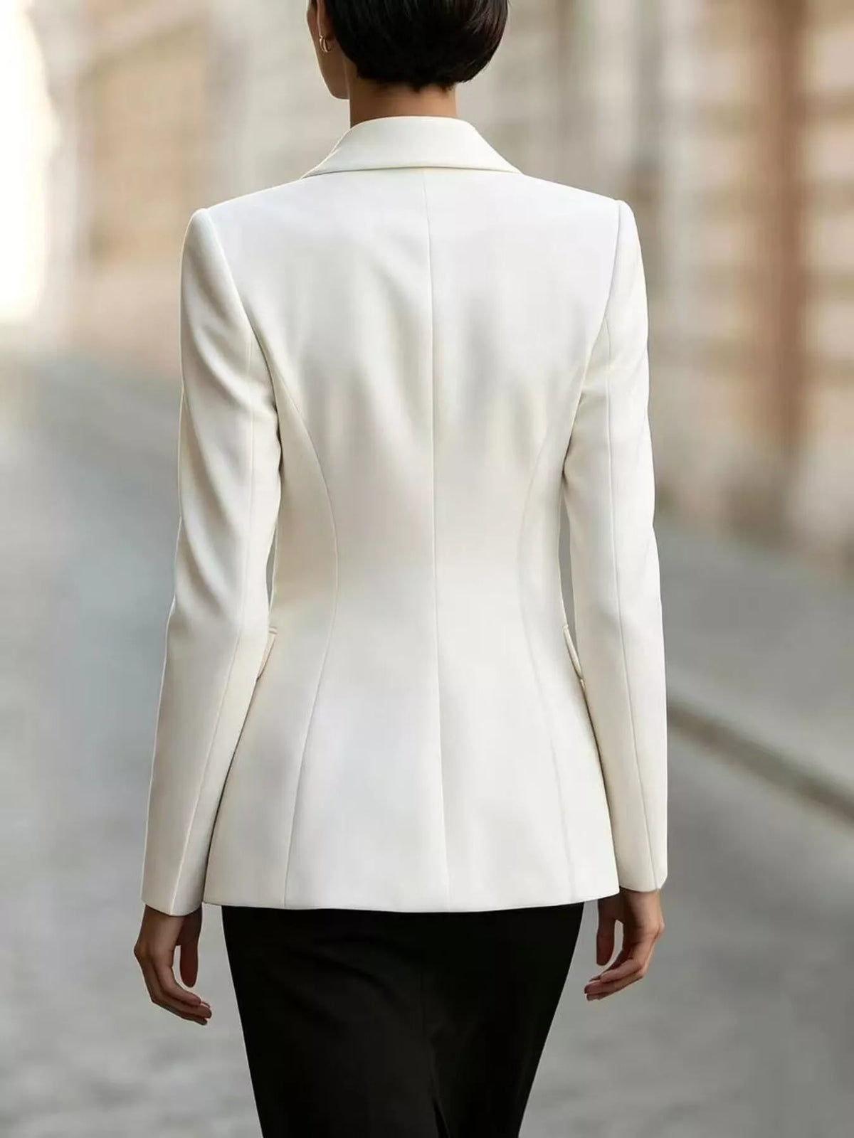 Tie-Front Lapel Collar Long Sleeve Blazer, view 5