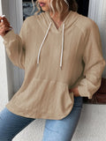 Full Size Drawstring Long Sleeve Hoodie - Lilixa.store