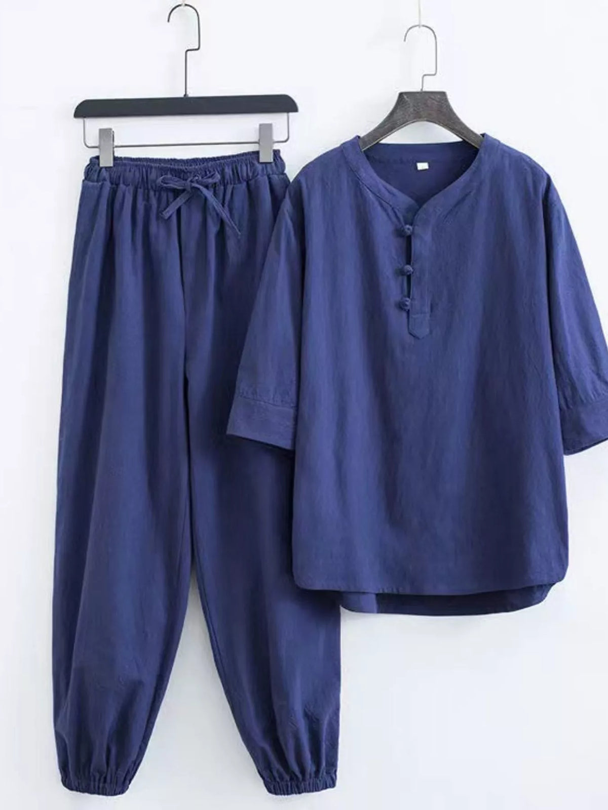 Men's Plus Size Chinese Style Top and Pants Set - Lilixa.store