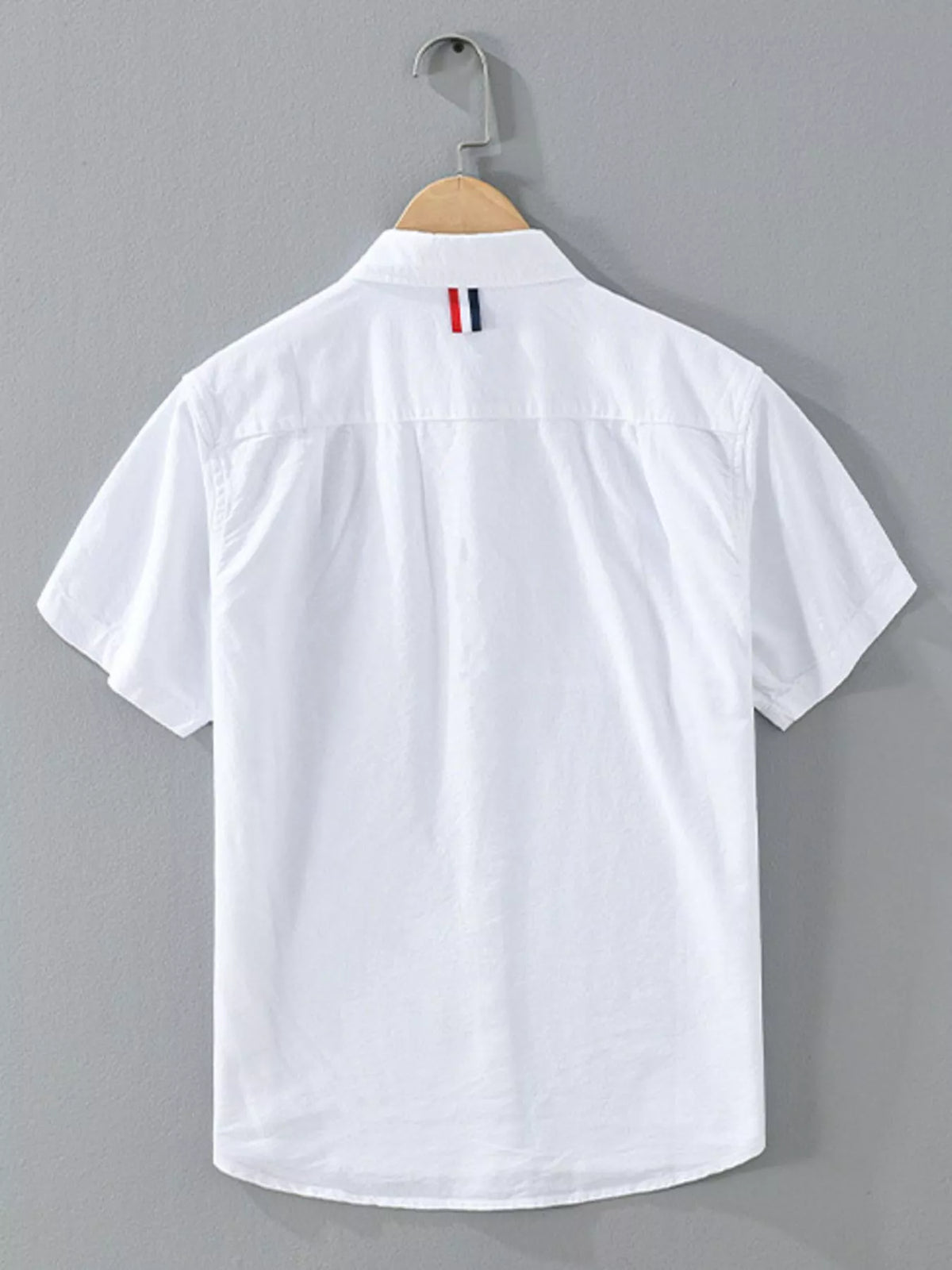 Men's Plus Size Casual Short Sleeve Shirt with Contrast Stripe Detail, view 2