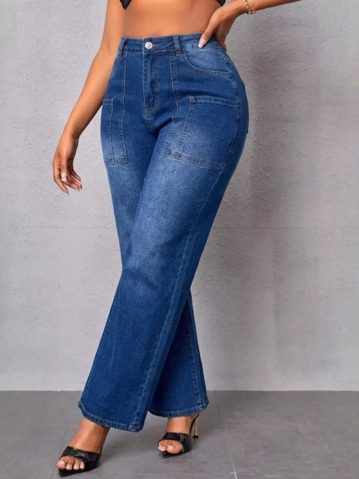 High-Waisted Wide Leg Jeans