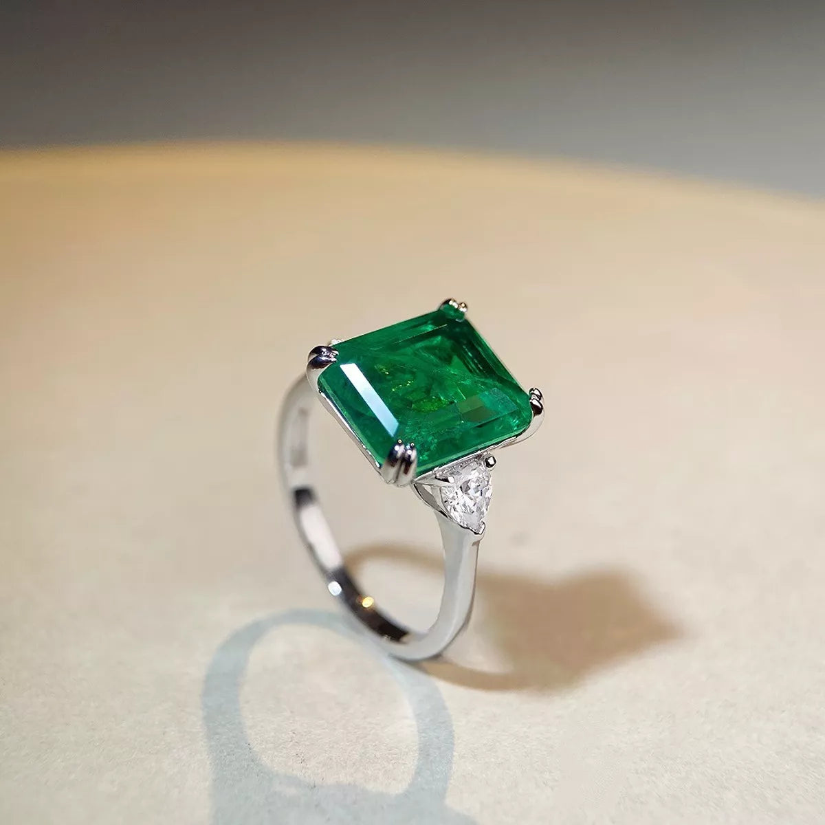 925 Sterling Silver Zircon Geometric Ring