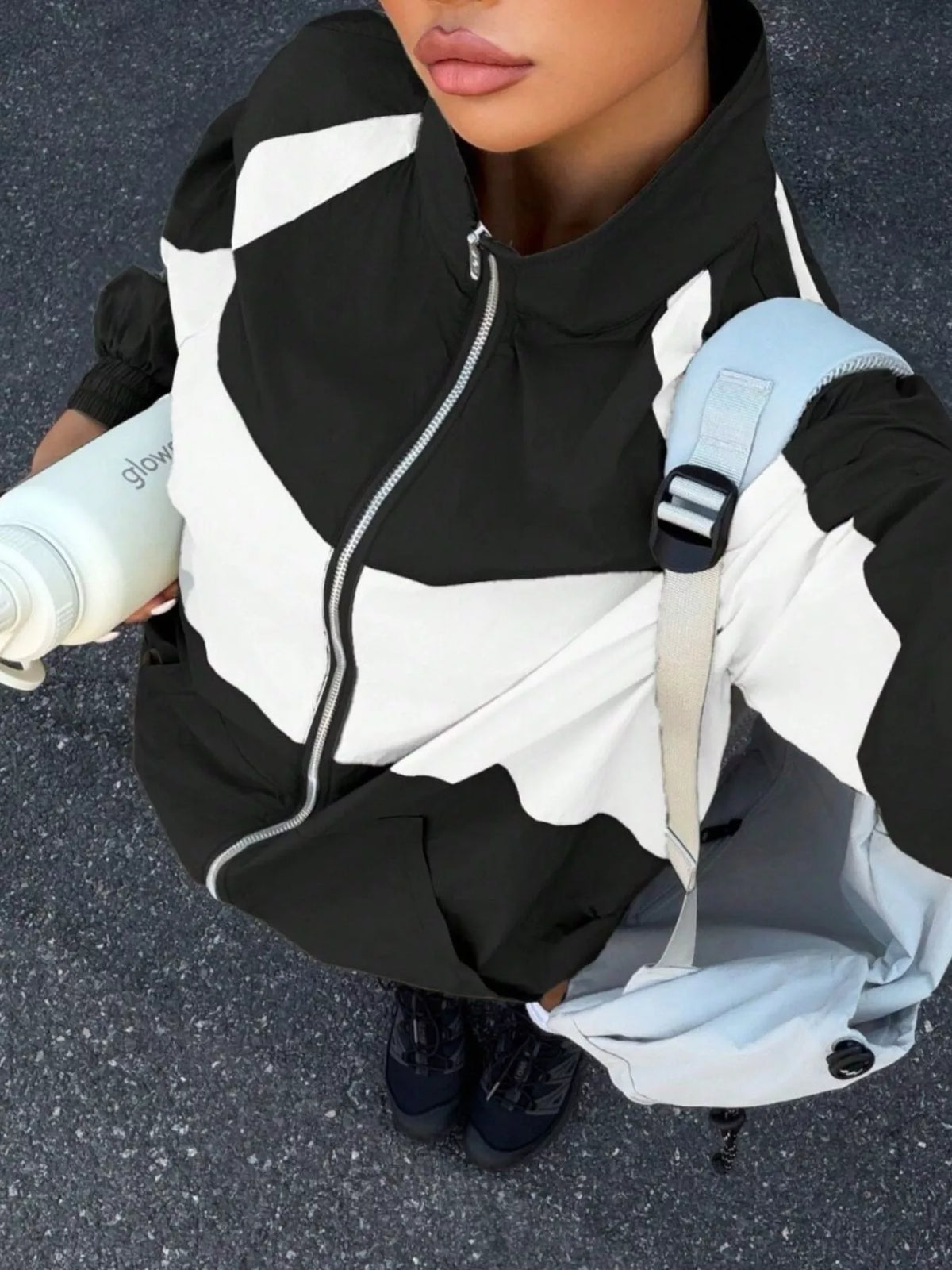 Color Block Zip-Up Jacket