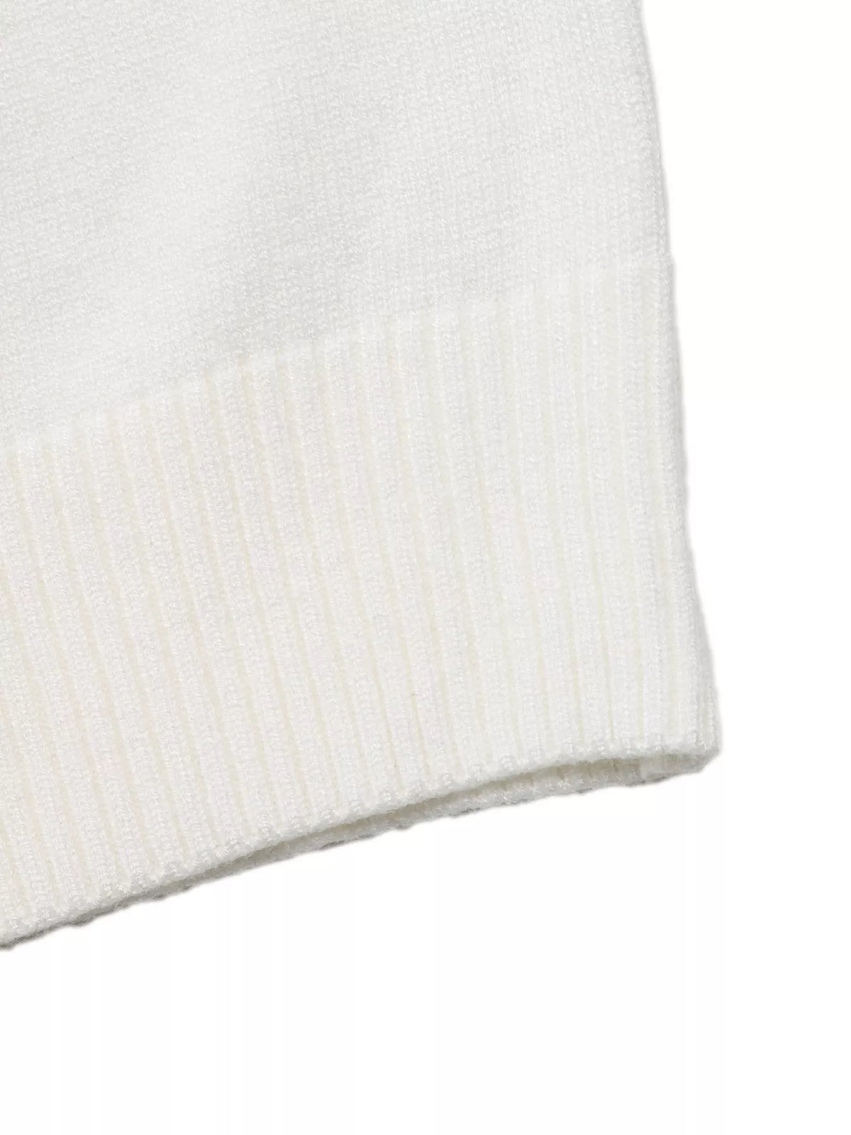 Bow-Embellished Lace Trim Sweater in White, view 14