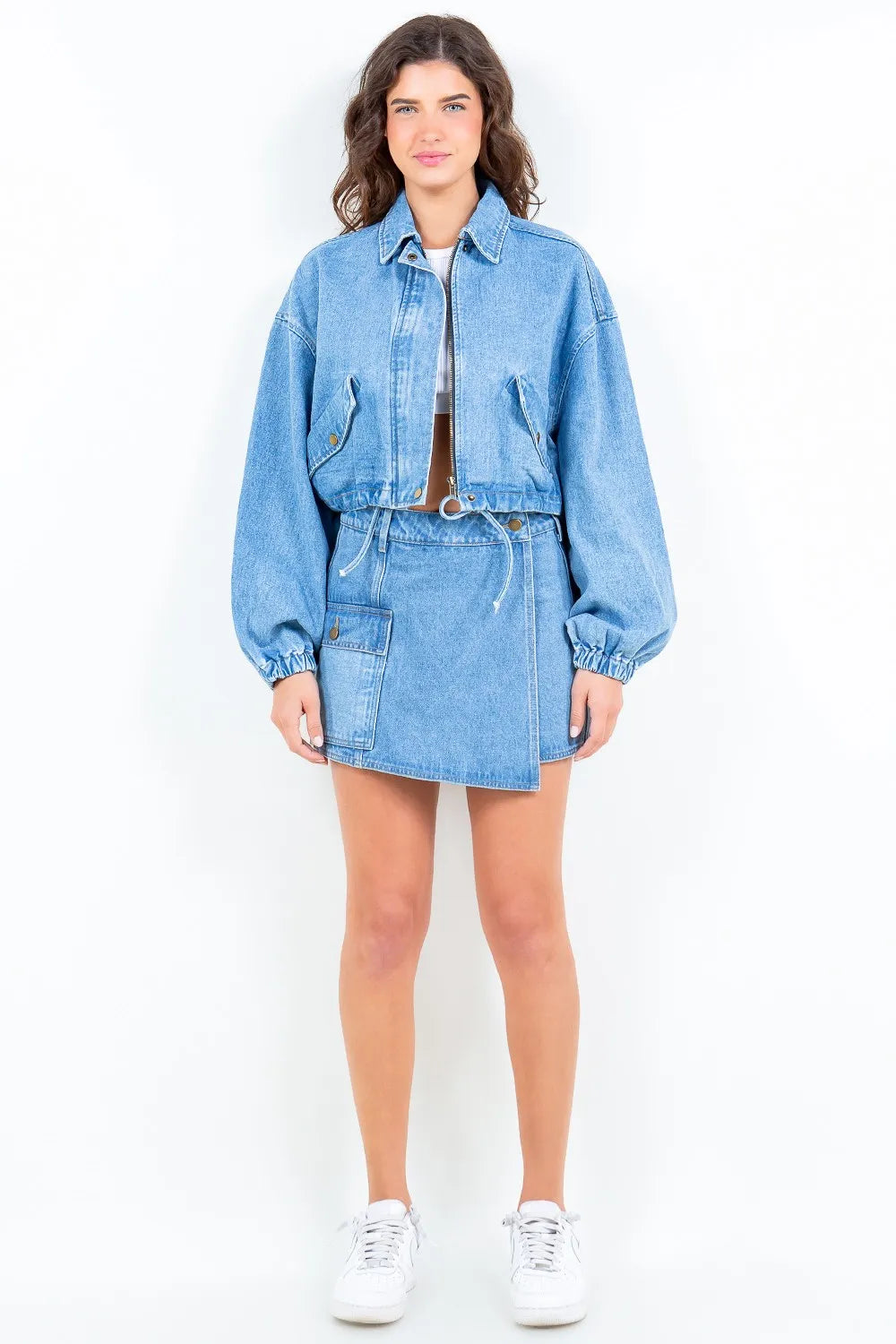 American Bazi Cargo Pocket Denim Skort - Lilixa.store