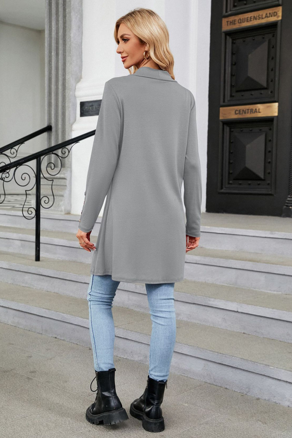 Long Sleeve Open Front Cardigan - Lilixa.store