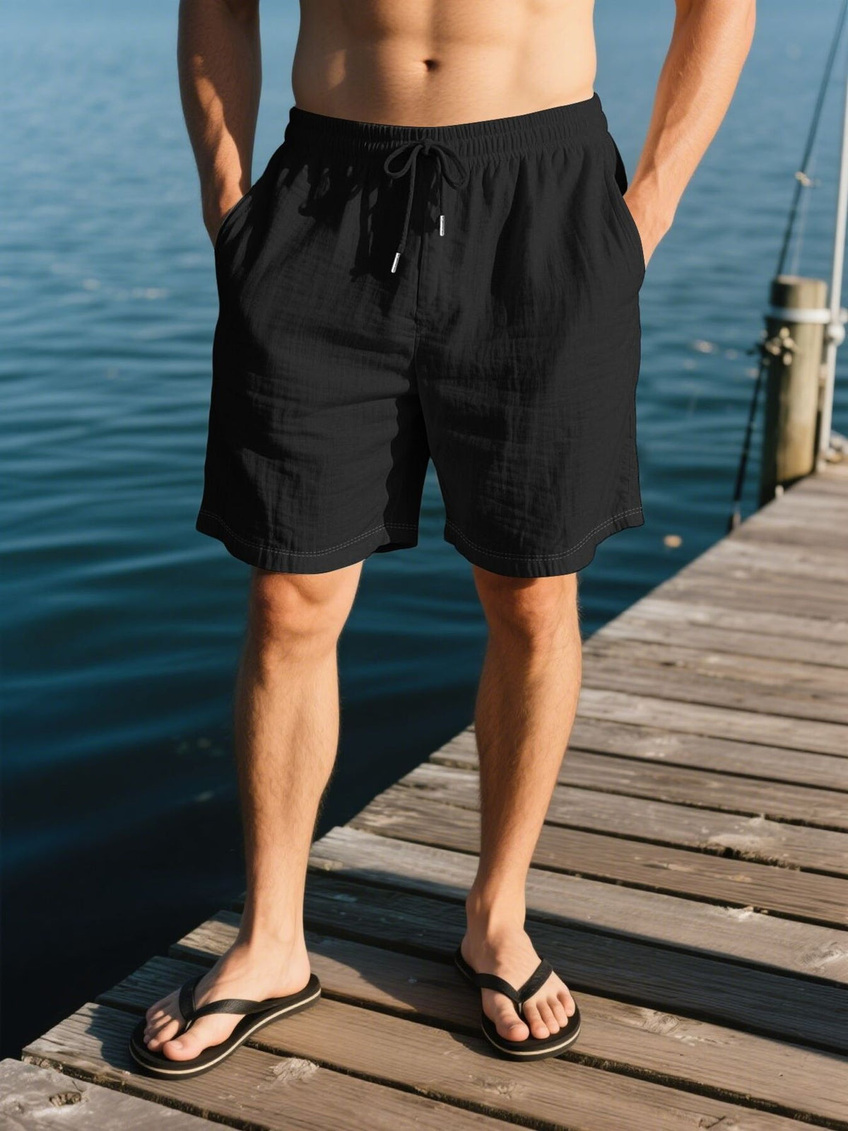 Men's Full Size Drawstring Shorts with Pockets Plus Size