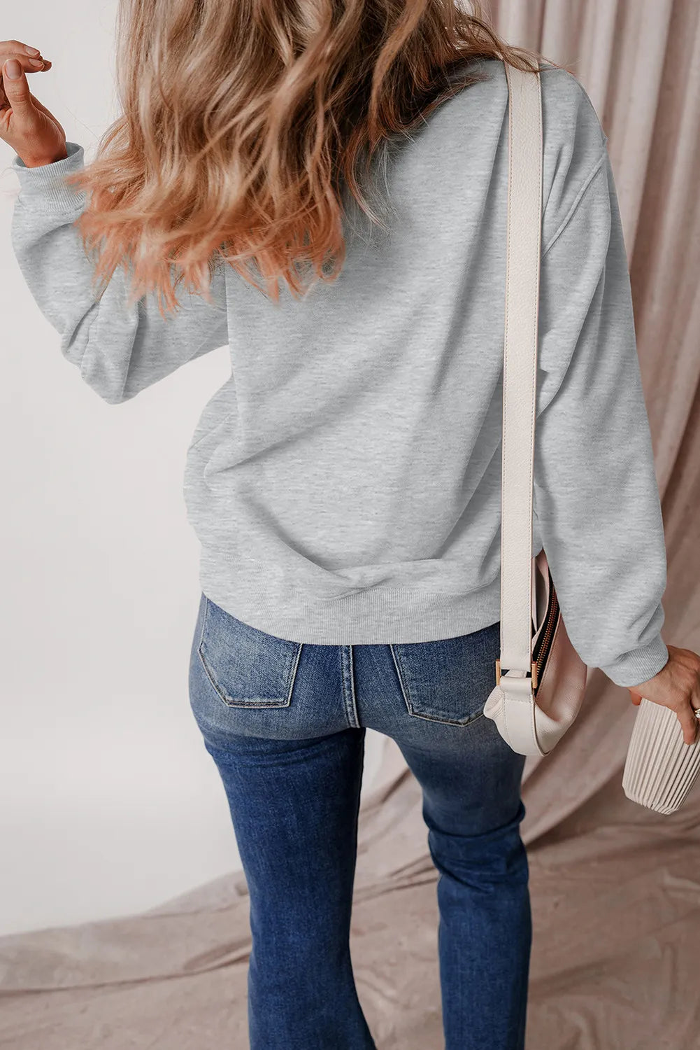 Graphic Round Neck Long Sleeve Sweatshirt - Lilixa.store