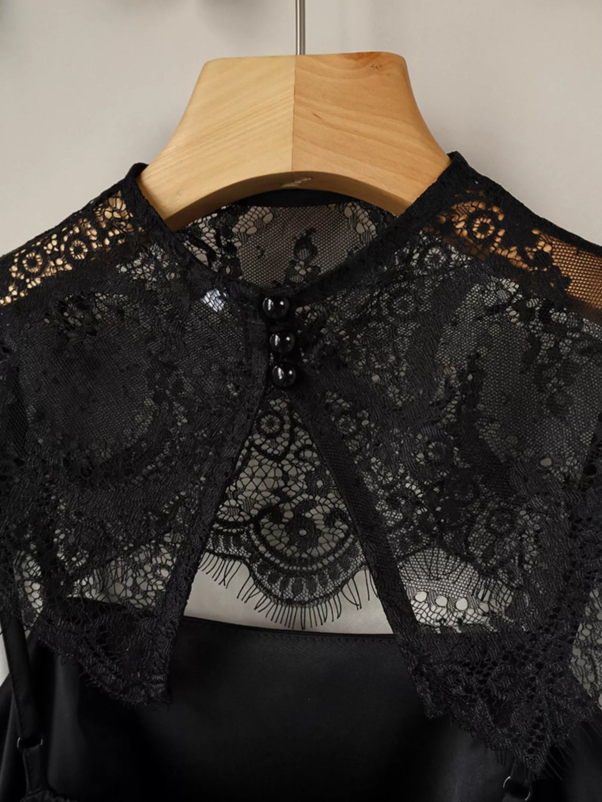 Satin Mini Dress with Lace Detachable Cape - Lilixa.store
