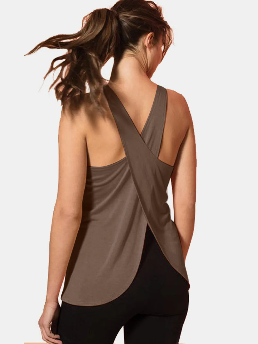 Crisscross Scoop Neck Active Tank - Lilixa.store