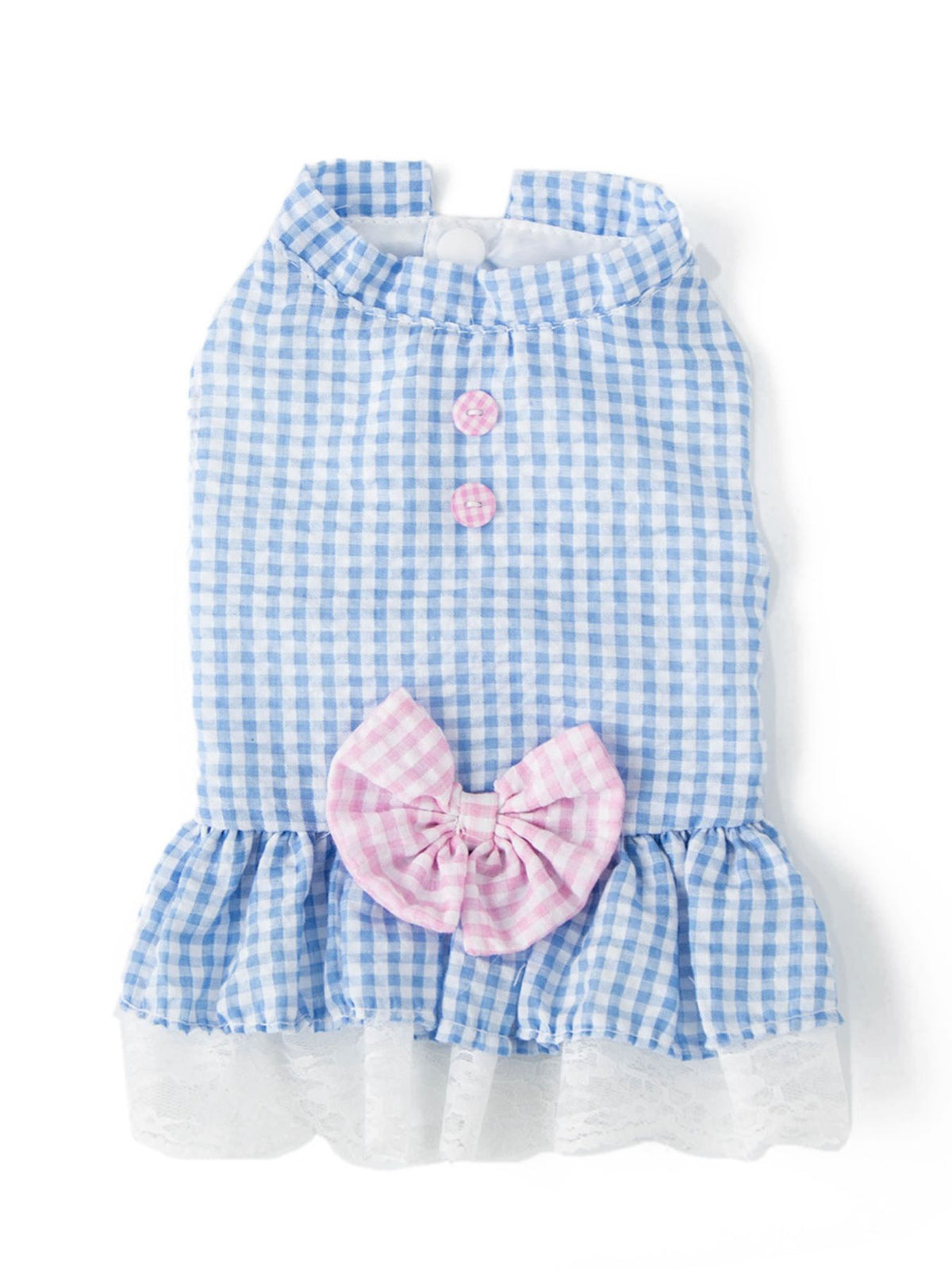 Gingham Ruffle Lace Pet Dress