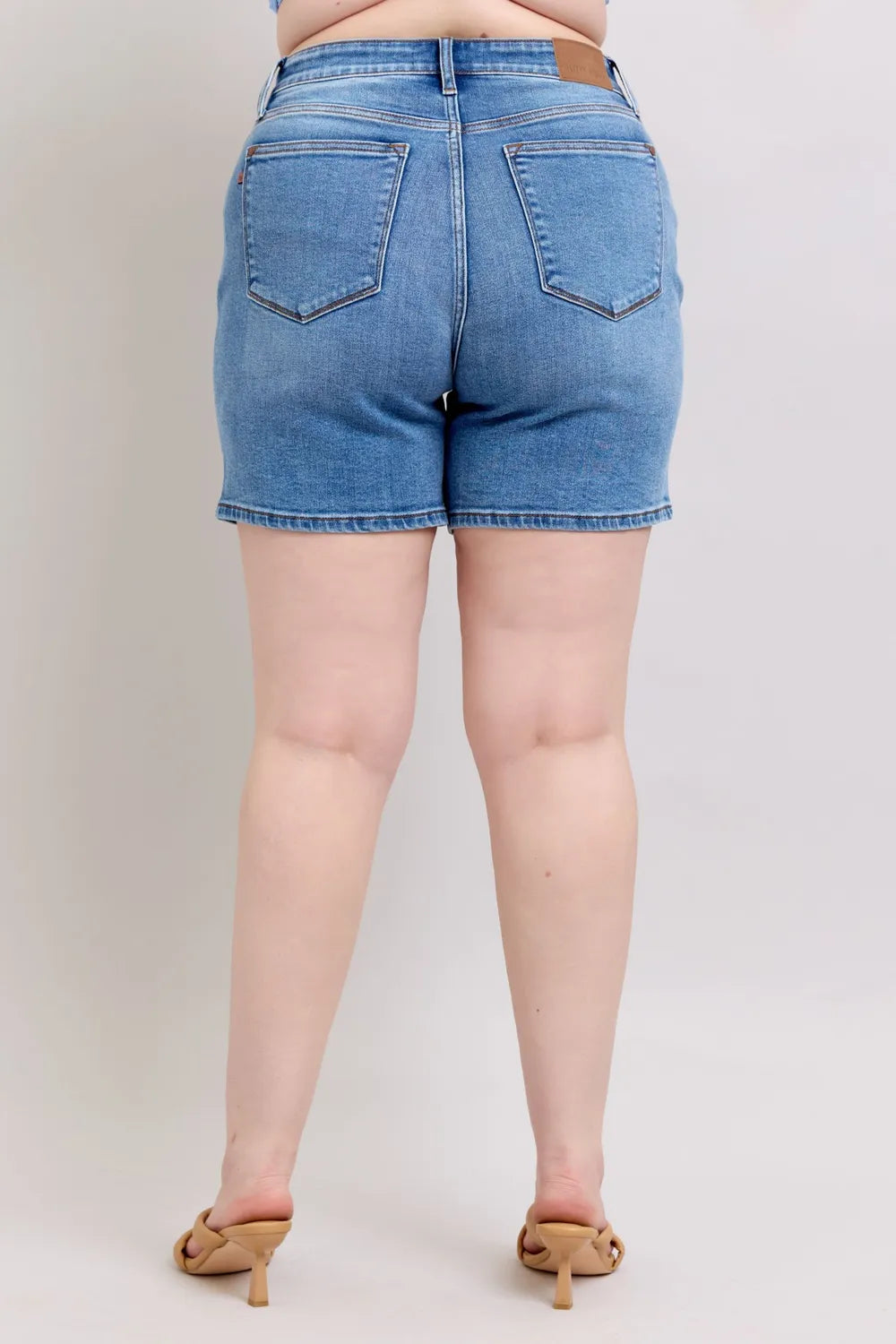 Judy Blue Full Size 2 Button Denim Shorts with Pockets Plus Size - Lilixa.store