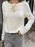 Boat Neck Dropped Shoulder Sweater - Lilixa.store