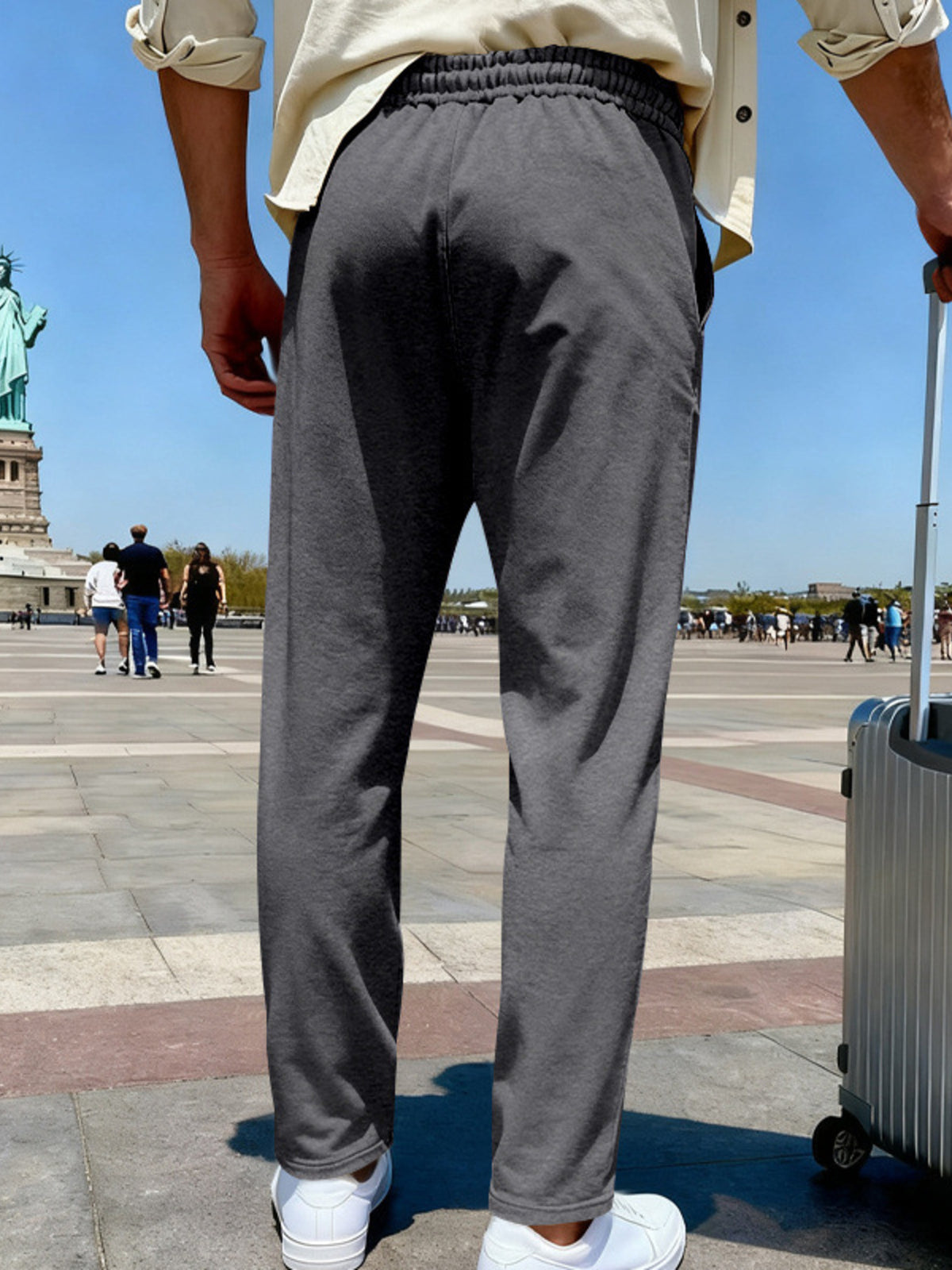 Men's Full Size Drawstring Wide Leg Pants Plus Size