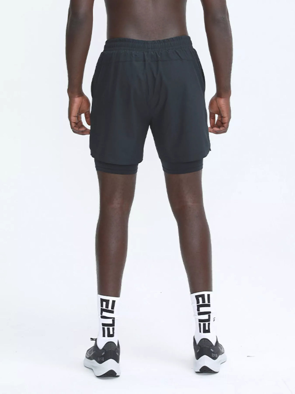 Men's Plus Size Elastic Waist Active Shorts, view 2